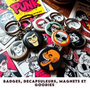BADGES, DECAPSULEURS, MAGNETS, GOODIES